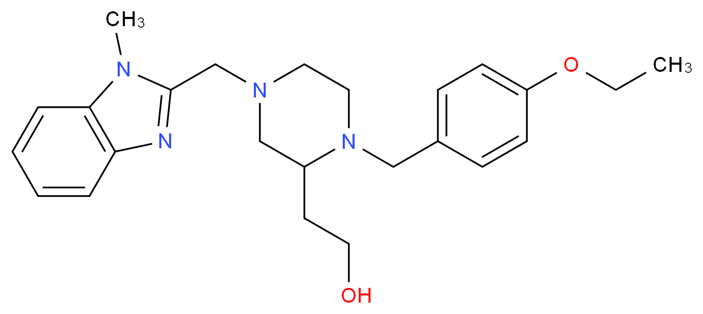 2-{1-(4-ethoxybenzyl)-4-[(1-methyl-1H-benzimidazol-2-yl)methyl]-2-piperazinyl}ethanol_Molecular_structure_CAS_)