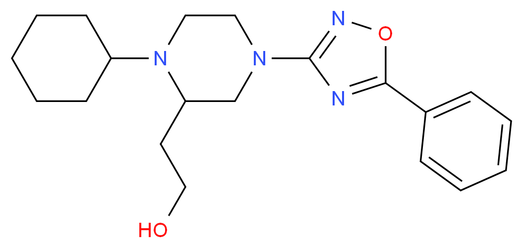2-[1-cyclohexyl-4-(5-phenyl-1,2,4-oxadiazol-3-yl)-2-piperazinyl]ethanol_Molecular_structure_CAS_)