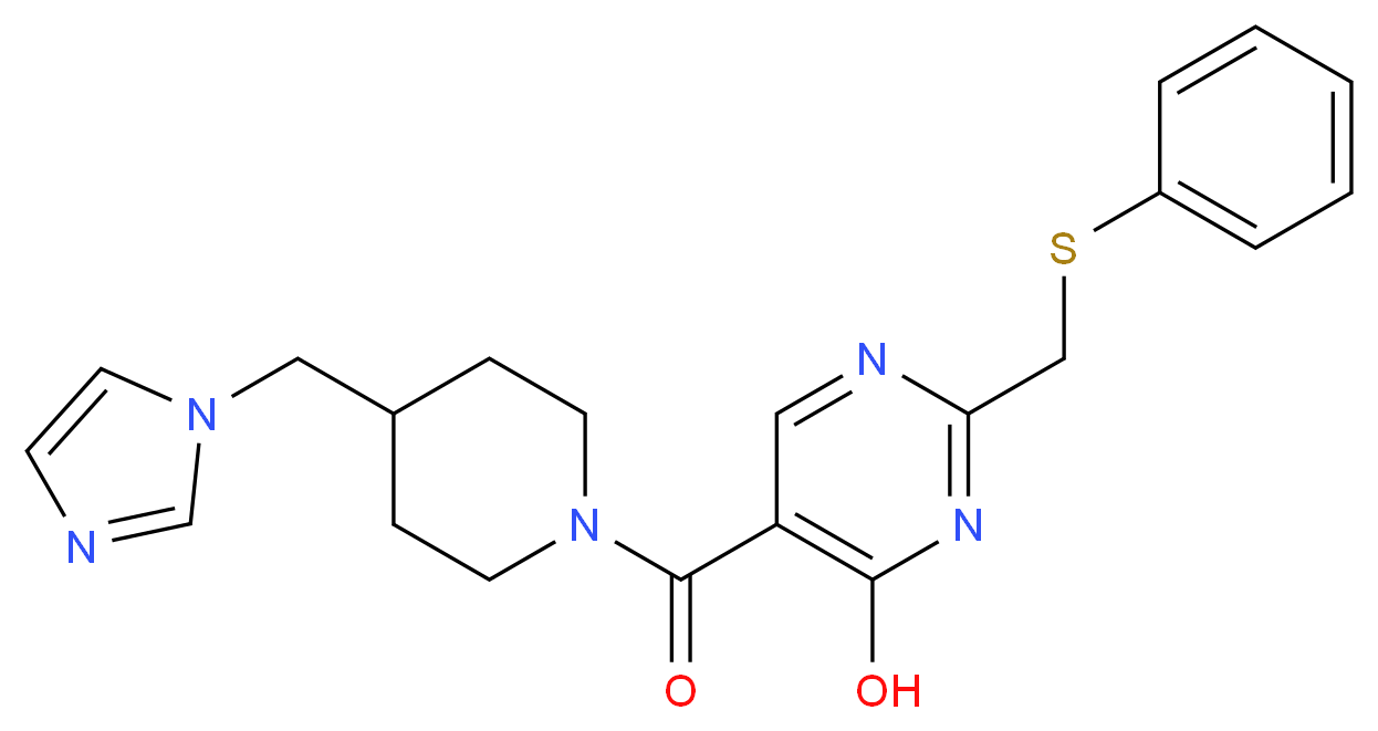 5-{[4-(1H-imidazol-1-ylmethyl)piperidin-1-yl]carbonyl}-2-[(phenylthio)methyl]pyrimidin-4-ol_Molecular_structure_CAS_)