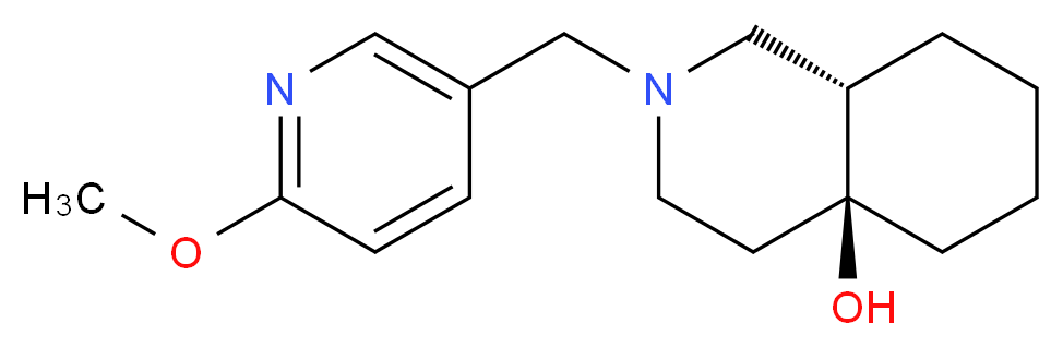 (4aS*,8aS*)-2-[(6-methoxypyridin-3-yl)methyl]octahydroisoquinolin-4a(2H)-ol_Molecular_structure_CAS_)