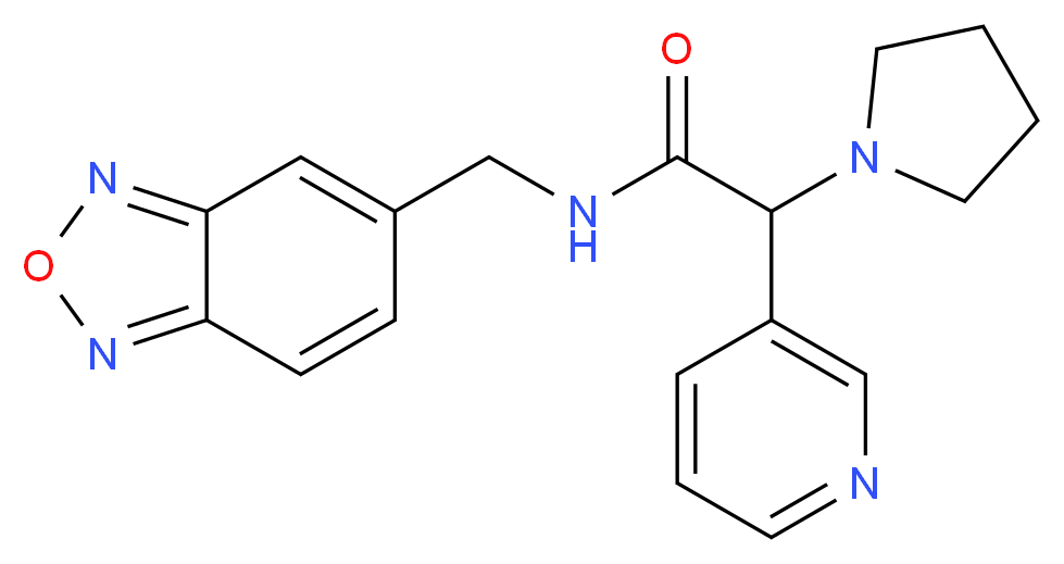 N-(2,1,3-benzoxadiazol-5-ylmethyl)-2-pyridin-3-yl-2-pyrrolidin-1-ylacetamide_Molecular_structure_CAS_)