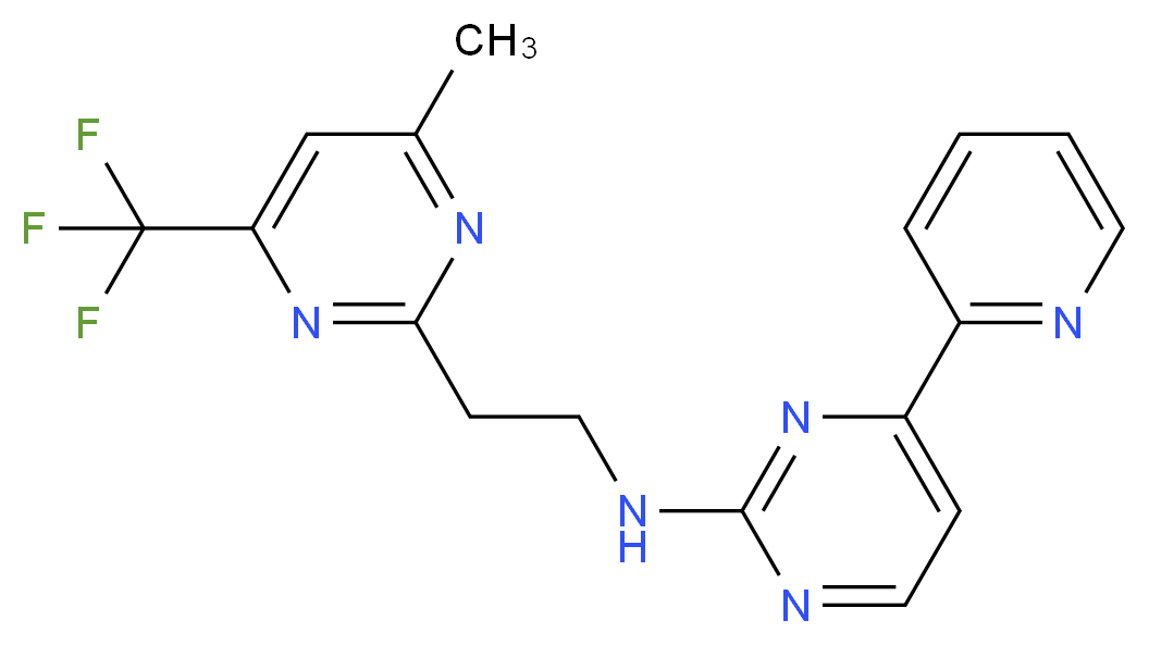 N-{2-[4-methyl-6-(trifluoromethyl)-2-pyrimidinyl]ethyl}-4-(2-pyridinyl)-2-pyrimidinamine_Molecular_structure_CAS_)