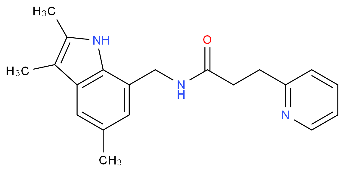 3-(2-pyridinyl)-N-[(2,3,5-trimethyl-1H-indol-7-yl)methyl]propanamide_Molecular_structure_CAS_)