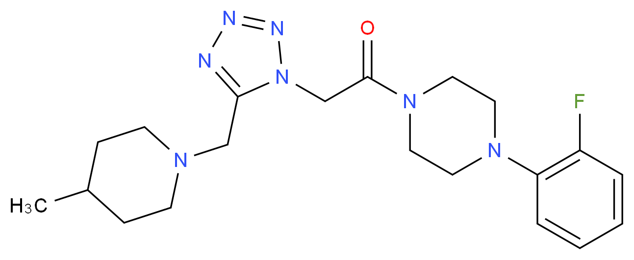 1-(2-fluorophenyl)-4-({5-[(4-methyl-1-piperidinyl)methyl]-1H-tetrazol-1-yl}acetyl)piperazine_Molecular_structure_CAS_)