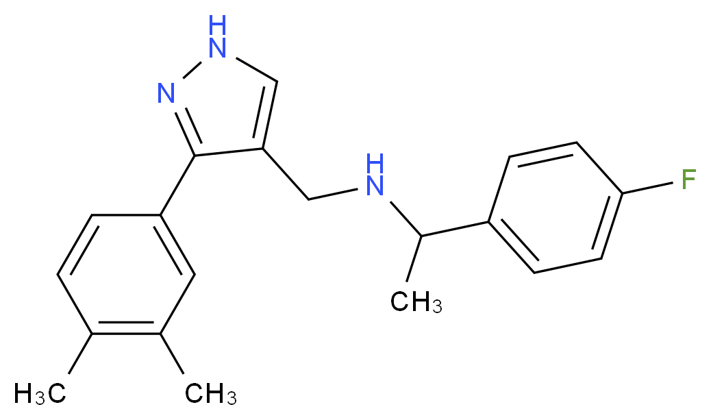 N-{[3-(3,4-dimethylphenyl)-1H-pyrazol-4-yl]methyl}-1-(4-fluorophenyl)ethanamine_Molecular_structure_CAS_)