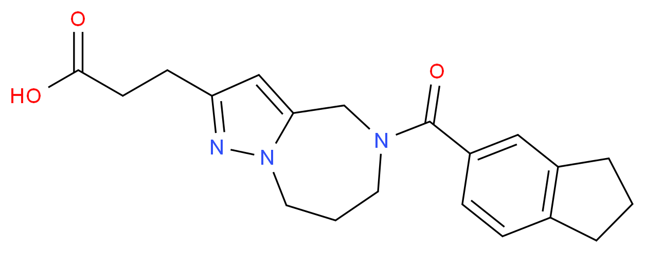 3-[5-(2,3-dihydro-1H-inden-5-ylcarbonyl)-5,6,7,8-tetrahydro-4H-pyrazolo[1,5-a][1,4]diazepin-2-yl]propanoic acid_Molecular_structure_CAS_)