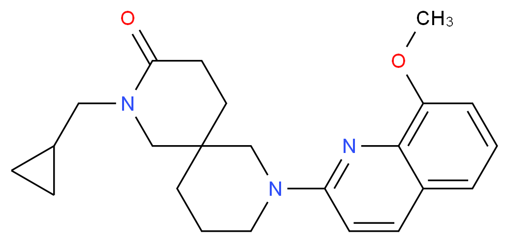 2-(cyclopropylmethyl)-8-(8-methoxy-2-quinolinyl)-2,8-diazaspiro[5.5]undecan-3-one_Molecular_structure_CAS_)