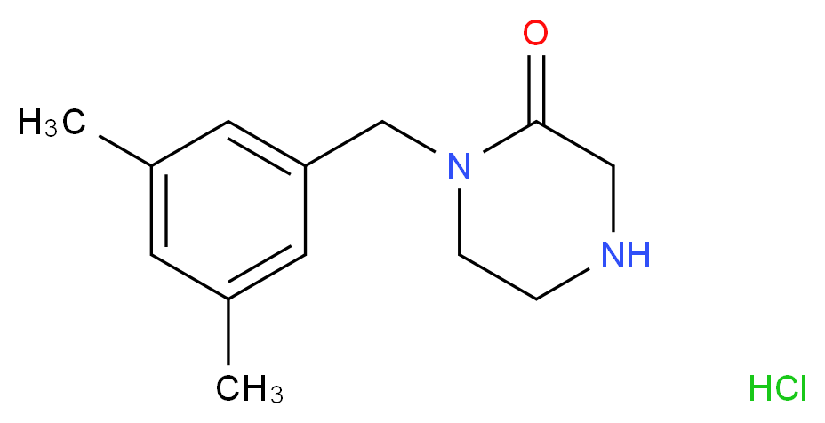 1-(3,5-Dimethylbenzyl)piperazin-2-one hydrochloride_Molecular_structure_CAS_)