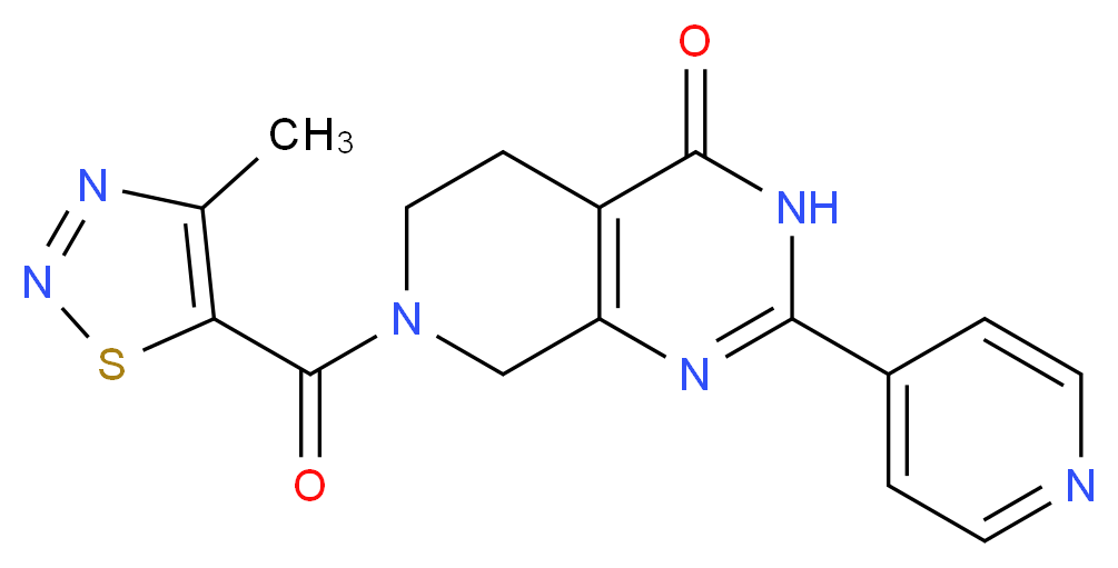 7-[(4-methyl-1,2,3-thiadiazol-5-yl)carbonyl]-2-pyridin-4-yl-5,6,7,8-tetrahydropyrido[3,4-d]pyrimidin-4(3H)-one_Molecular_structure_CAS_)