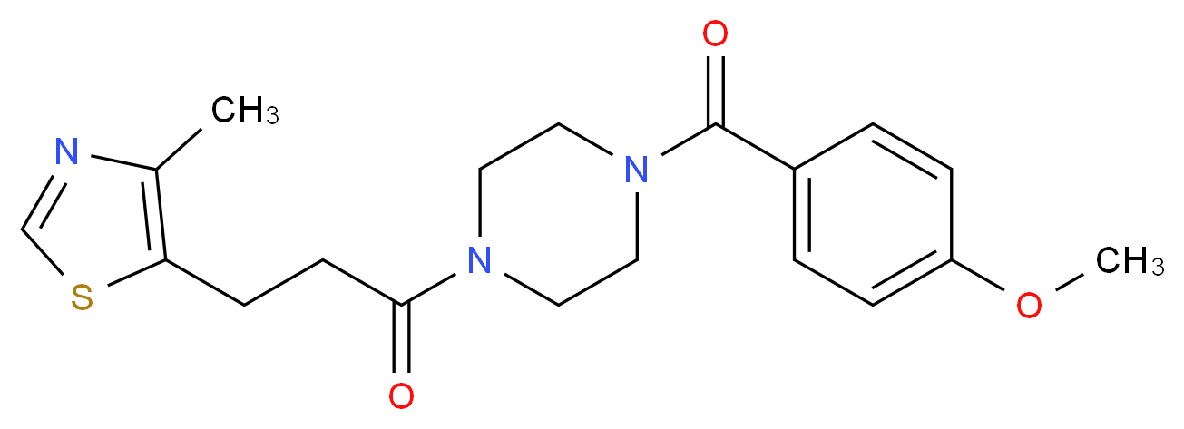 1-(4-methoxybenzoyl)-4-[3-(4-methyl-1,3-thiazol-5-yl)propanoyl]piperazine_Molecular_structure_CAS_)