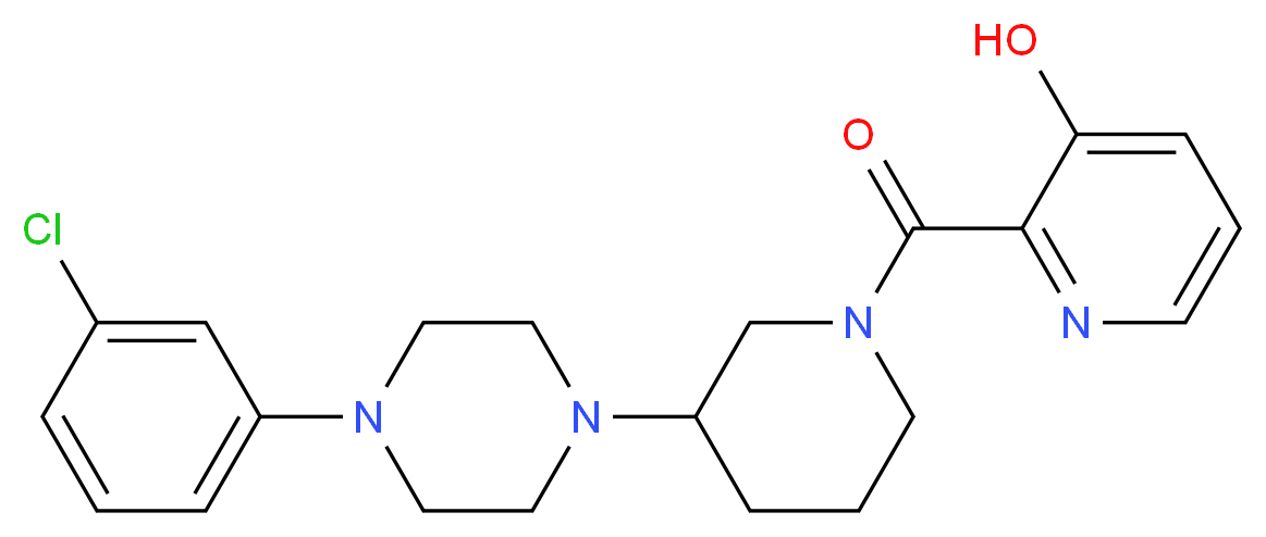 2-({3-[4-(3-chlorophenyl)-1-piperazinyl]-1-piperidinyl}carbonyl)-3-pyridinol_Molecular_structure_CAS_)