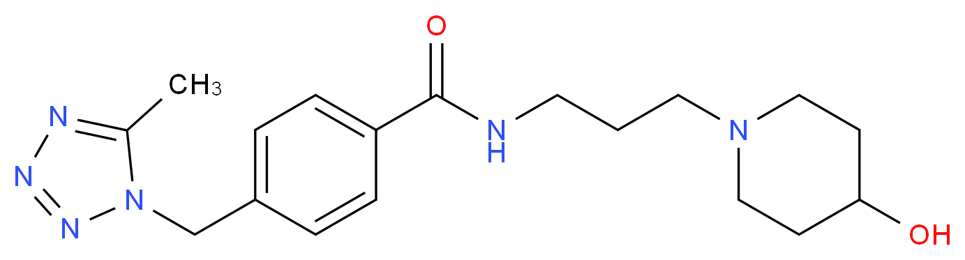 N-[3-(4-hydroxypiperidin-1-yl)propyl]-4-[(5-methyl-1H-tetrazol-1-yl)methyl]benzamide_Molecular_structure_CAS_)