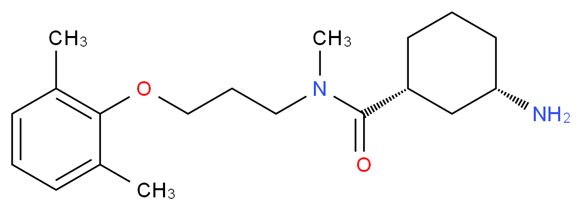 (1R*,3S*)-3-amino-N-[3-(2,6-dimethylphenoxy)propyl]-N-methylcyclohexanecarboxamide_Molecular_structure_CAS_)