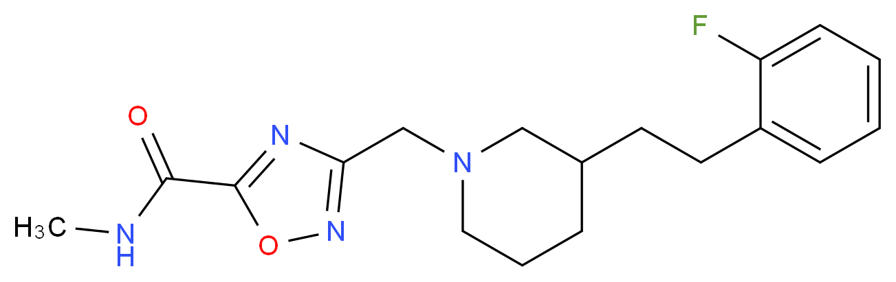 3-({3-[2-(2-fluorophenyl)ethyl]-1-piperidinyl}methyl)-N-methyl-1,2,4-oxadiazole-5-carboxamide_Molecular_structure_CAS_)