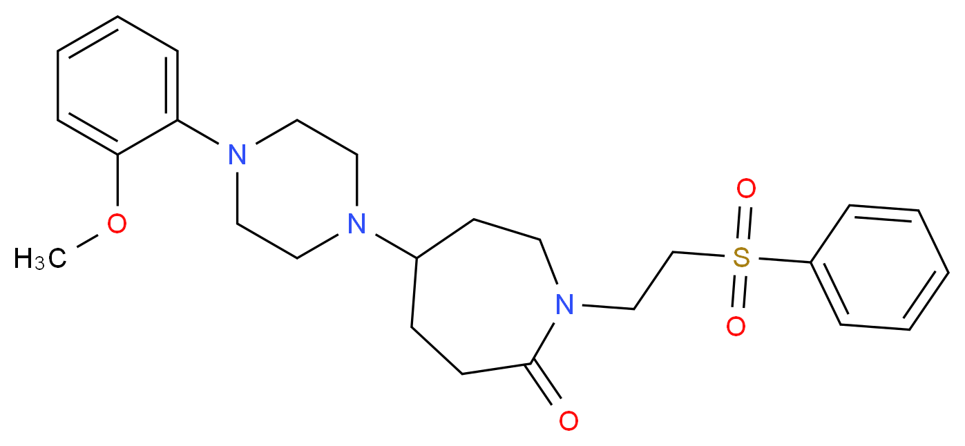 5-[4-(2-methoxyphenyl)-1-piperazinyl]-1-[2-(phenylsulfonyl)ethyl]-2-azepanone_Molecular_structure_CAS_)