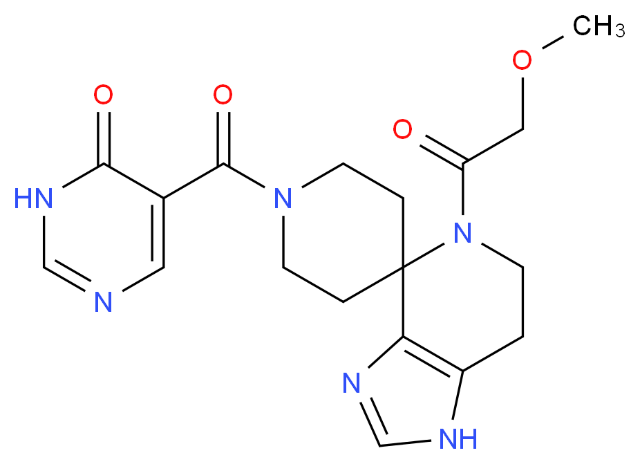 5-{[5-(methoxyacetyl)-1,5,6,7-tetrahydro-1'H-spiro[imidazo[4,5-c]pyridine-4,4'-piperidin]-1'-yl]carbonyl}pyrimidin-4(3H)-one_Molecular_structure_CAS_)