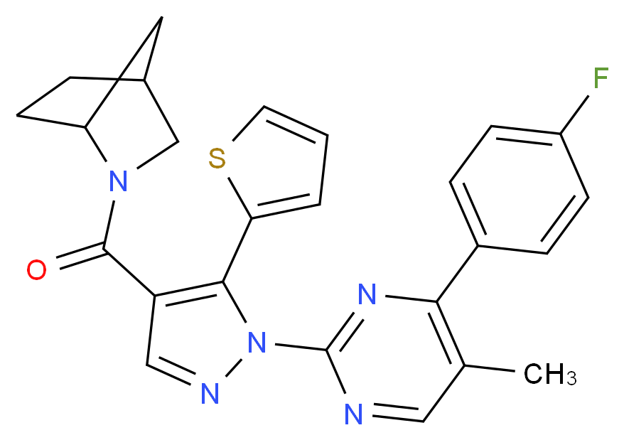 2-{[1-[4-(4-fluorophenyl)-5-methyl-2-pyrimidinyl]-5-(2-thienyl)-1H-pyrazol-4-yl]carbonyl}-2-azabicyclo[2.2.1]heptane_Molecular_structure_CAS_)