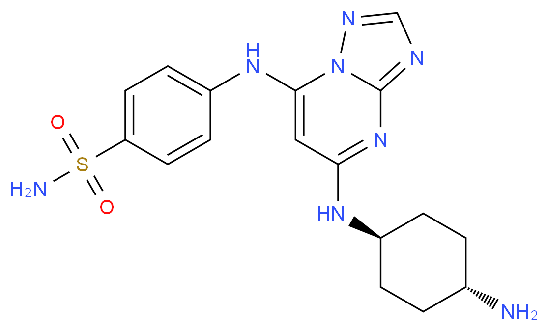 4-({5-[(4-AMINOCYCLOHEXYL)AMINO][1,2,4]TRIAZOLO[1,5-A]PYRIMIDIN-7-YL}AMINO)BENZENESULFONAMIDE_Molecular_structure_CAS_)