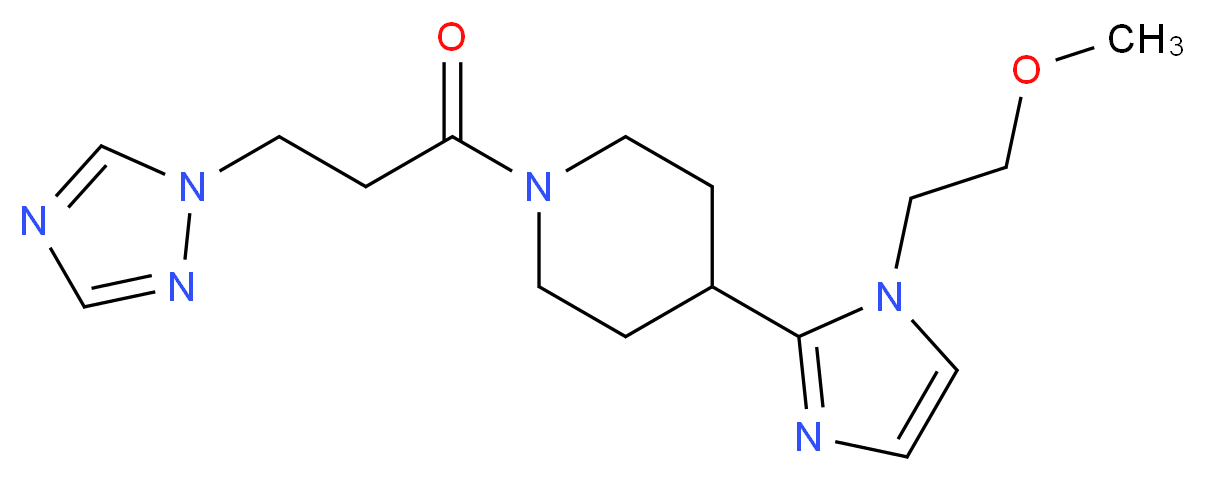 4-[1-(2-methoxyethyl)-1H-imidazol-2-yl]-1-[3-(1H-1,2,4-triazol-1-yl)propanoyl]piperidine_Molecular_structure_CAS_)