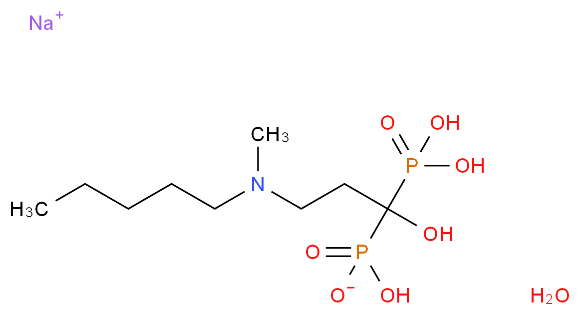 sodium hydrate hydrogen {1-hydroxy-3-[methyl(pentyl)amino]-1-phosphonopropyl}phosphonate_Molecular_structure_CAS_)
