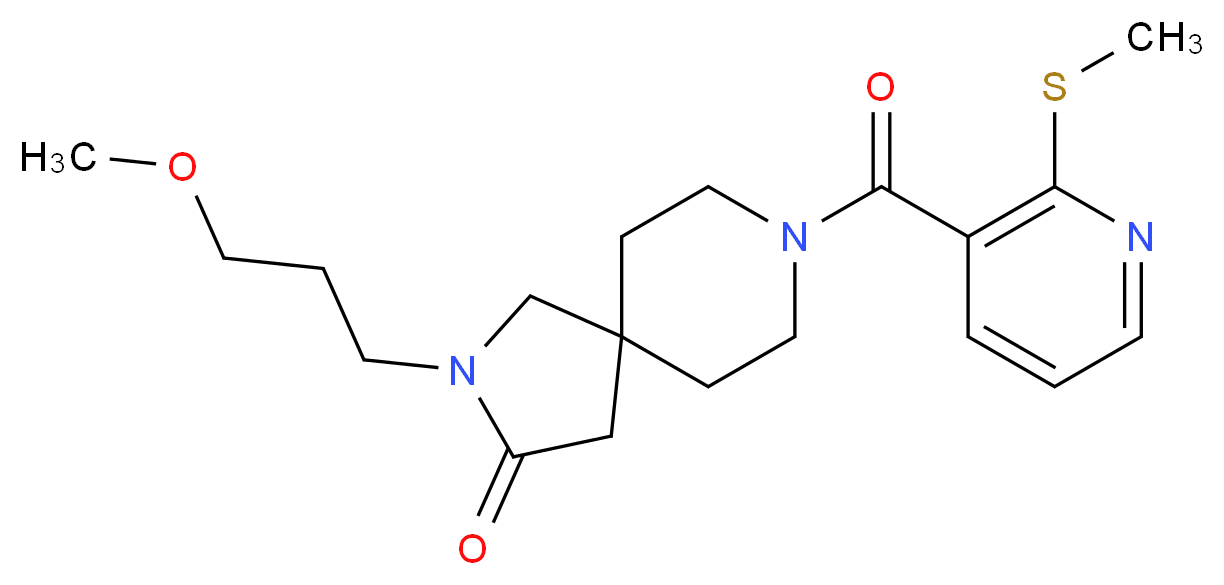 2-(3-methoxypropyl)-8-{[2-(methylthio)pyridin-3-yl]carbonyl}-2,8-diazaspiro[4.5]decan-3-one_Molecular_structure_CAS_)