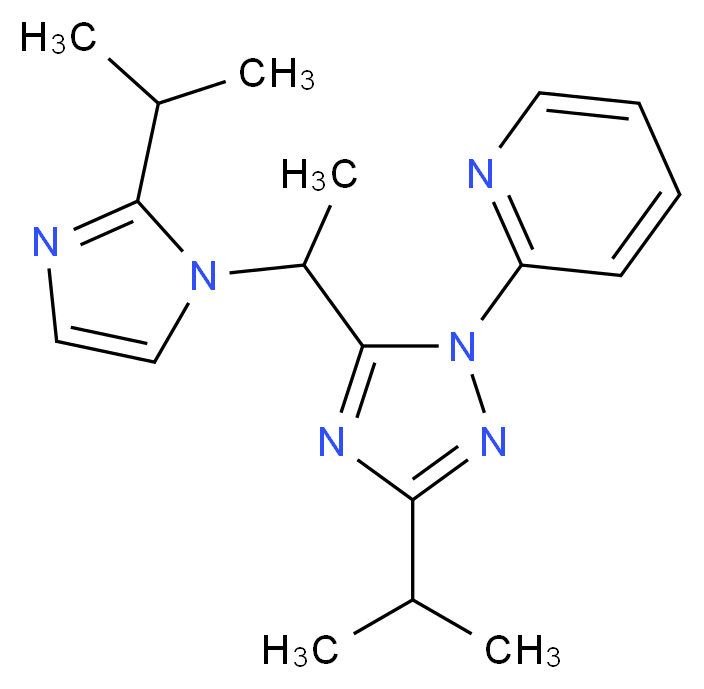 2-{3-isopropyl-5-[1-(2-isopropyl-1H-imidazol-1-yl)ethyl]-1H-1,2,4-triazol-1-yl}pyridine_Molecular_structure_CAS_)