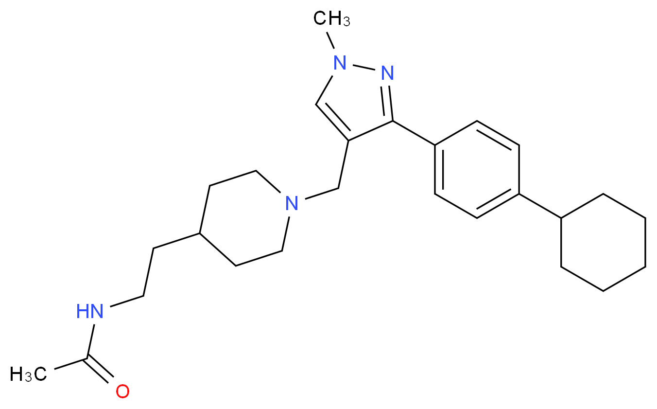 N-[2-(1-{[3-(4-cyclohexylphenyl)-1-methyl-1H-pyrazol-4-yl]methyl}-4-piperidinyl)ethyl]acetamide_Molecular_structure_CAS_)