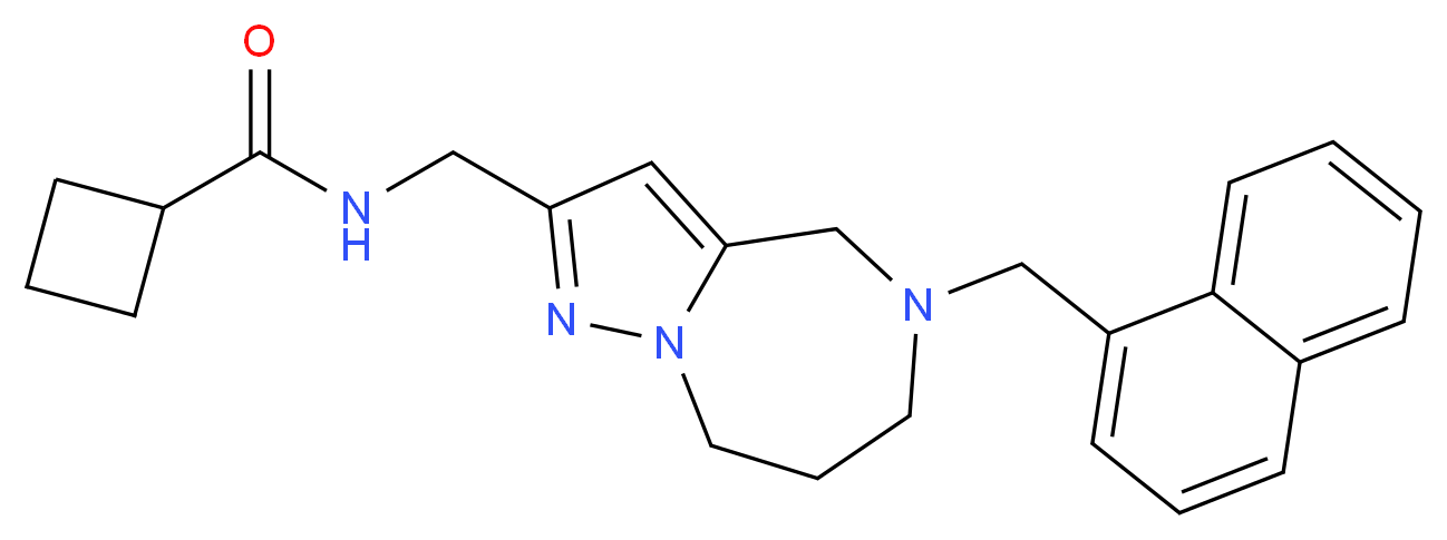 N-{[5-(1-naphthylmethyl)-5,6,7,8-tetrahydro-4H-pyrazolo[1,5-a][1,4]diazepin-2-yl]methyl}cyclobutanecarboxamide_Molecular_structure_CAS_)