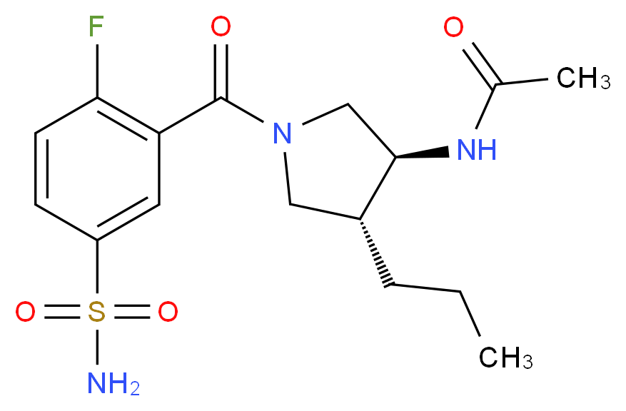 N-{(3S*,4R*)-1-[5-(aminosulfonyl)-2-fluorobenzoyl]-4-propylpyrrolidin-3-yl}acetamide_Molecular_structure_CAS_)