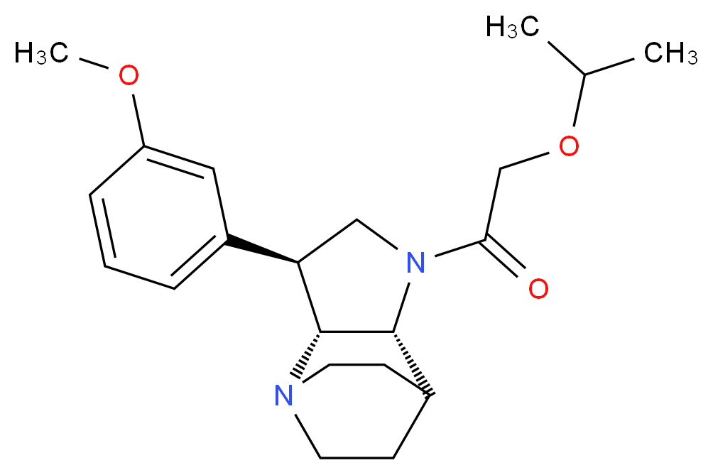 (2R*,3S*,6R*)-5-(isopropoxyacetyl)-3-(3-methoxyphenyl)-1,5-diazatricyclo[5.2.2.0~2,6~]undecane_Molecular_structure_CAS_)