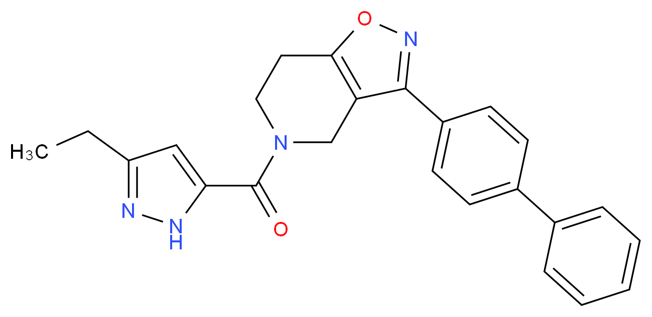 3-(4-biphenylyl)-5-[(3-ethyl-1H-pyrazol-5-yl)carbonyl]-4,5,6,7-tetrahydroisoxazolo[4,5-c]pyridine_Molecular_structure_CAS_)