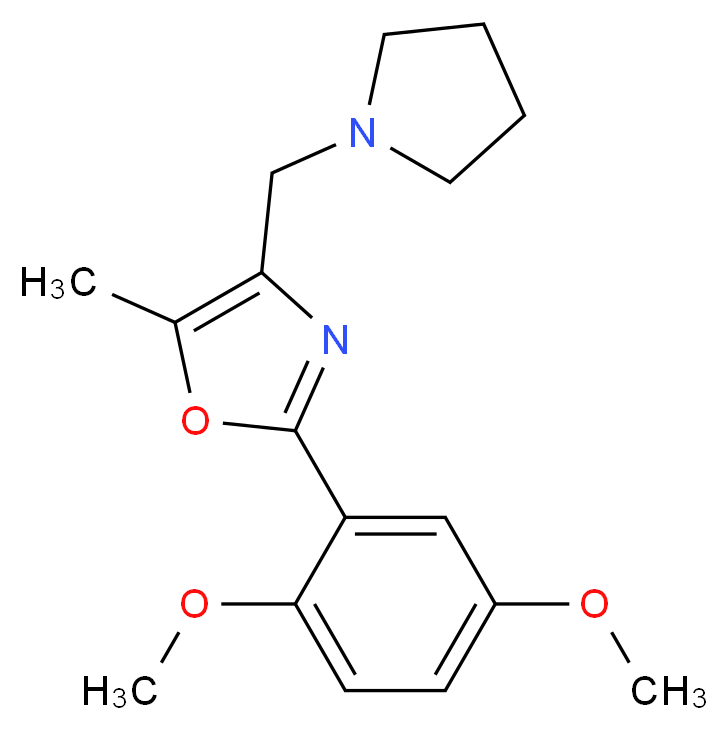 2-(2,5-dimethoxyphenyl)-5-methyl-4-(pyrrolidin-1-ylmethyl)-1,3-oxazole_Molecular_structure_CAS_)
