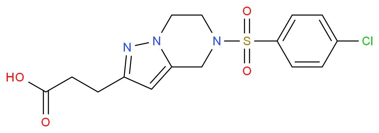 3-{5-[(4-chlorophenyl)sulfonyl]-4,5,6,7-tetrahydropyrazolo[1,5-a]pyrazin-2-yl}propanoic acid_Molecular_structure_CAS_)