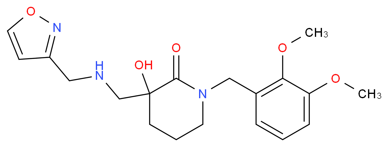 1-(2,3-dimethoxybenzyl)-3-hydroxy-3-{[(isoxazol-3-ylmethyl)amino]methyl}piperidin-2-one_Molecular_structure_CAS_)