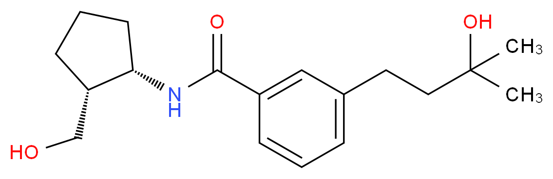 3-(3-hydroxy-3-methylbutyl)-N-[(1S*,2R*)-2-(hydroxymethyl)cyclopentyl]benzamide_Molecular_structure_CAS_)