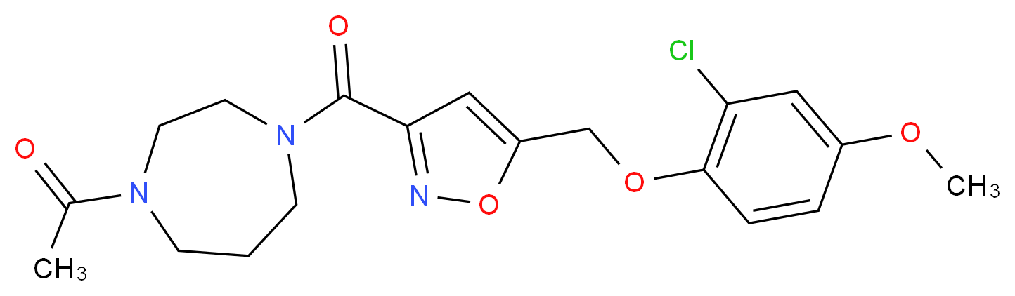 1-acetyl-4-({5-[(2-chloro-4-methoxyphenoxy)methyl]-3-isoxazolyl}carbonyl)-1,4-diazepane_Molecular_structure_CAS_)
