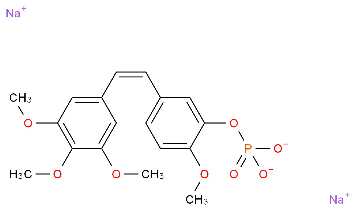 Fosbretabulin (Combretastatin A4 Phosphate, _Molecular_structure_CAS_168555-66-6)