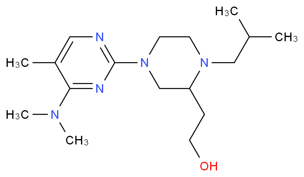 2-{4-[4-(dimethylamino)-5-methylpyrimidin-2-yl]-1-isobutylpiperazin-2-yl}ethanol_Molecular_structure_CAS_)