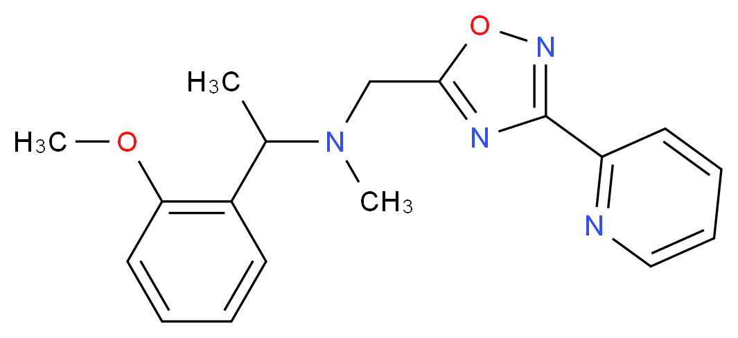 1-(2-methoxyphenyl)-N-methyl-N-{[3-(2-pyridinyl)-1,2,4-oxadiazol-5-yl]methyl}ethanamine_Molecular_structure_CAS_)
