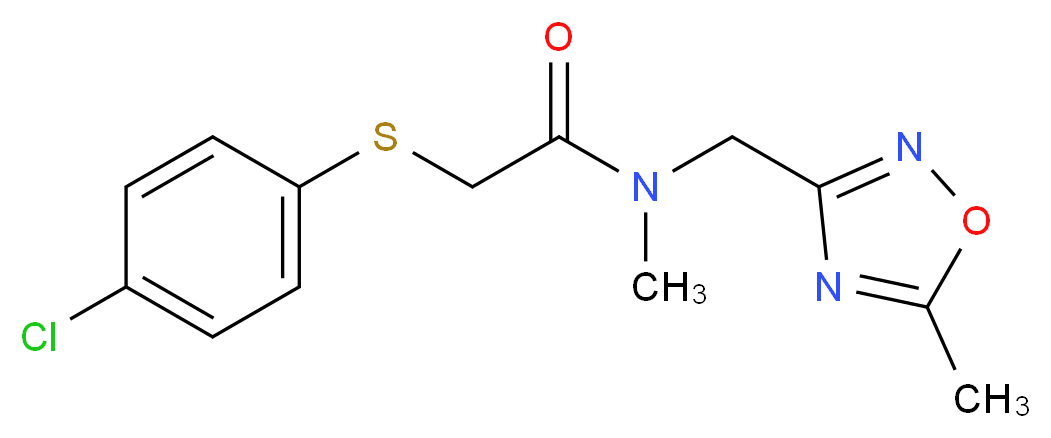 2-[(4-chlorophenyl)thio]-N-methyl-N-[(5-methyl-1,2,4-oxadiazol-3-yl)methyl]acetamide_Molecular_structure_CAS_)