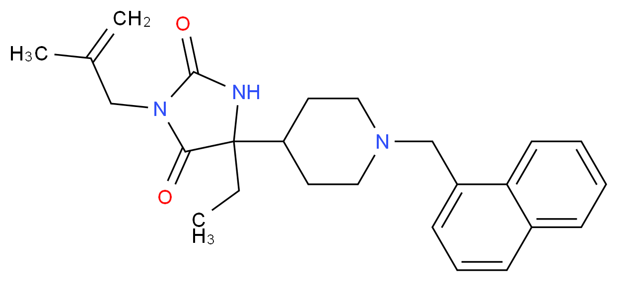 5-ethyl-3-(2-methyl-2-propen-1-yl)-5-[1-(1-naphthylmethyl)-4-piperidinyl]-2,4-imidazolidinedione_Molecular_structure_CAS_)