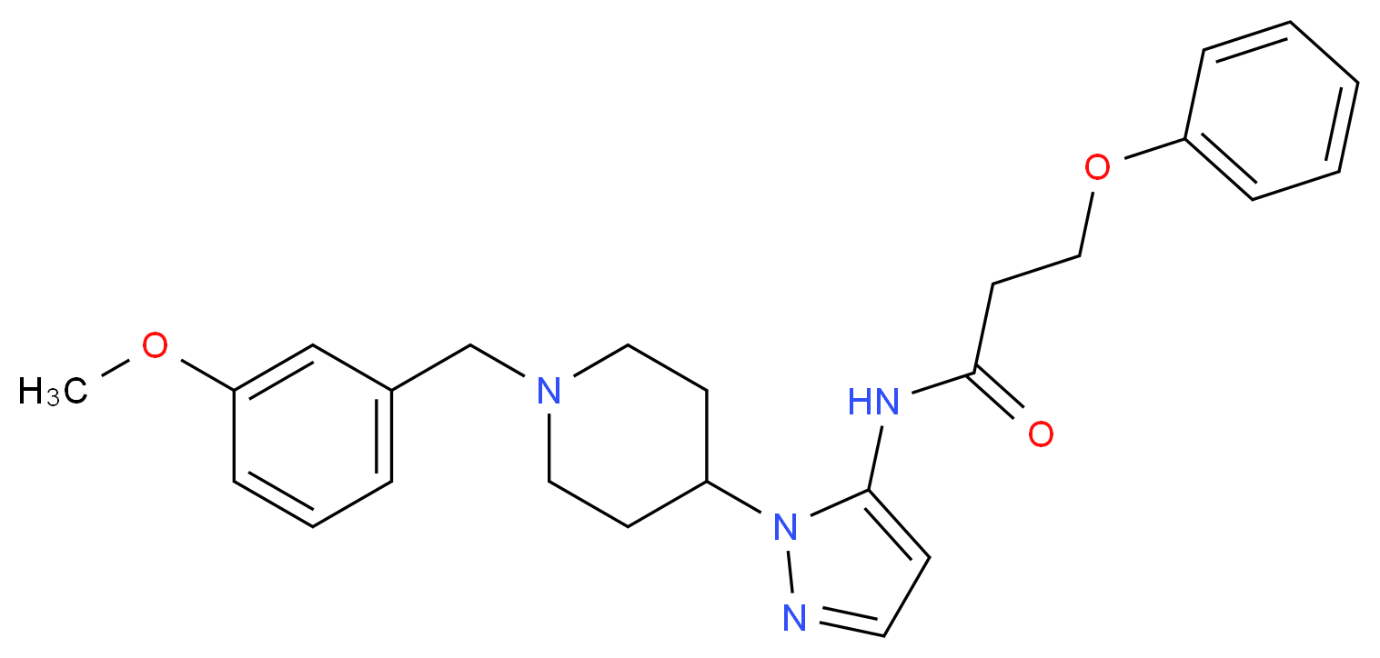N-{1-[1-(3-methoxybenzyl)-4-piperidinyl]-1H-pyrazol-5-yl}-3-phenoxypropanamide_Molecular_structure_CAS_)