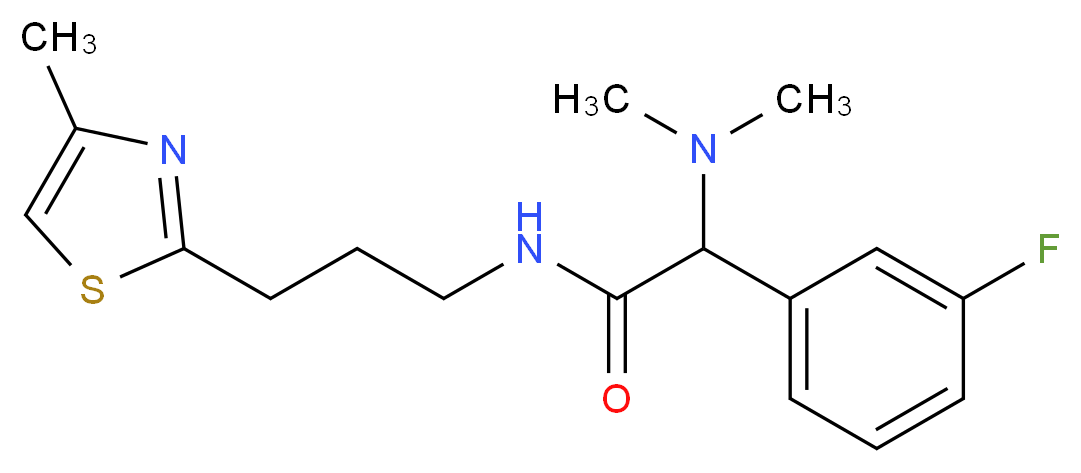 2-(dimethylamino)-2-(3-fluorophenyl)-N-[3-(4-methyl-1,3-thiazol-2-yl)propyl]acetamide_Molecular_structure_CAS_)