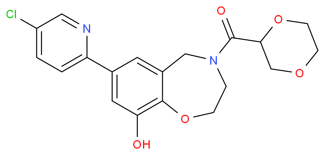 7-(5-chloropyridin-2-yl)-4-(1,4-dioxan-2-ylcarbonyl)-2,3,4,5-tetrahydro-1,4-benzoxazepin-9-ol_Molecular_structure_CAS_)