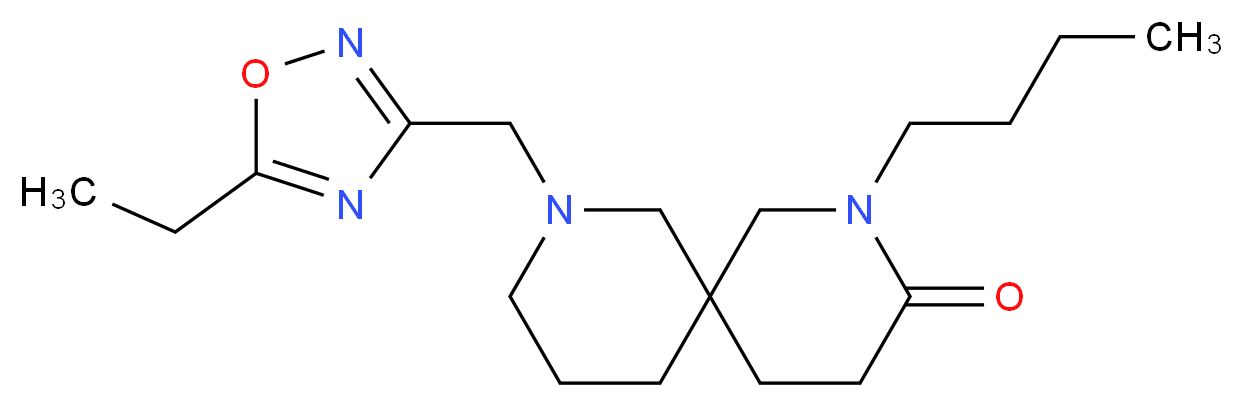 2-butyl-8-[(5-ethyl-1,2,4-oxadiazol-3-yl)methyl]-2,8-diazaspiro[5.5]undecan-3-one_Molecular_structure_CAS_)