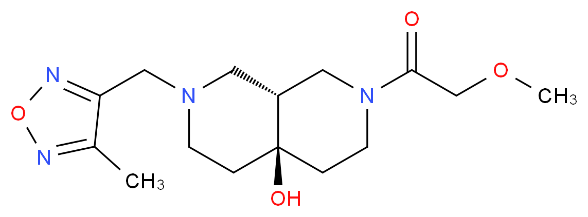 (4aR*,8aR*)-2-(methoxyacetyl)-7-[(4-methyl-1,2,5-oxadiazol-3-yl)methyl]octahydro-2,7-naphthyridin-4a(2H)-ol_Molecular_structure_CAS_)