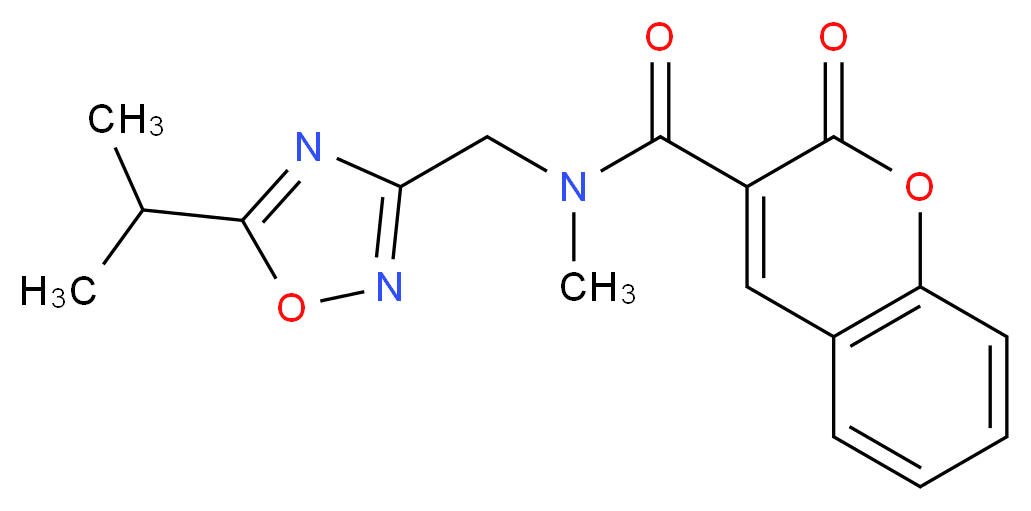 N-[(5-isopropyl-1,2,4-oxadiazol-3-yl)methyl]-N-methyl-2-oxo-2H-chromene-3-carboxamide_Molecular_structure_CAS_)