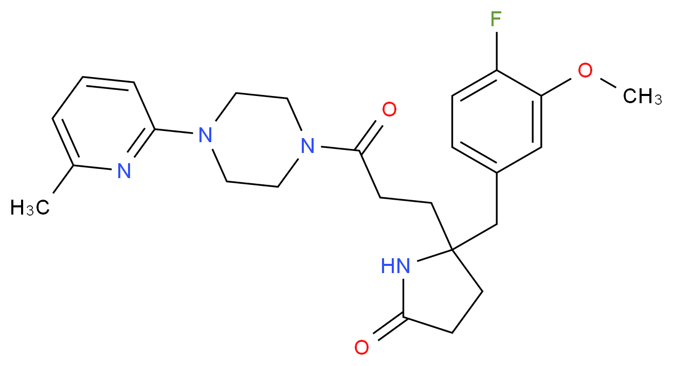 5-(4-fluoro-3-methoxybenzyl)-5-{3-[4-(6-methyl-2-pyridinyl)-1-piperazinyl]-3-oxopropyl}-2-pyrrolidinone_Molecular_structure_CAS_)
