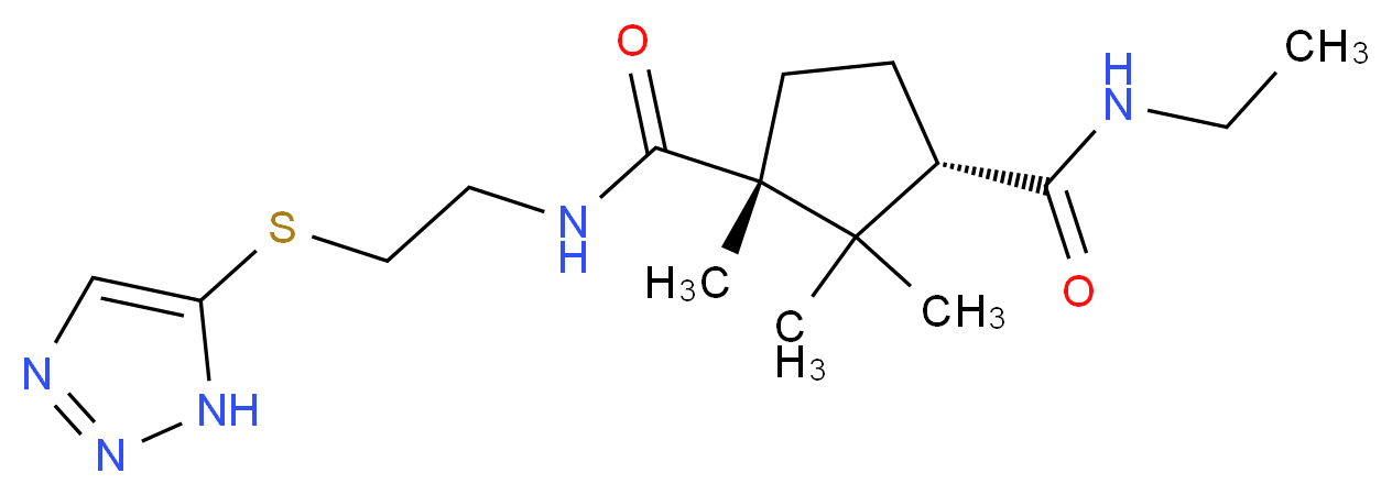 (1R*,3S*)-N~3~-ethyl-1,2,2-trimethyl-N~1~-[2-(1H-1,2,3-triazol-5-ylthio)ethyl]cyclopentane-1,3-dicarboxamide_Molecular_structure_CAS_)
