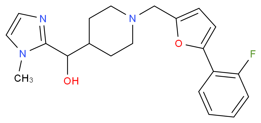 (1-{[5-(2-fluorophenyl)-2-furyl]methyl}piperidin-4-yl)(1-methyl-1H-imidazol-2-yl)methanol_Molecular_structure_CAS_)